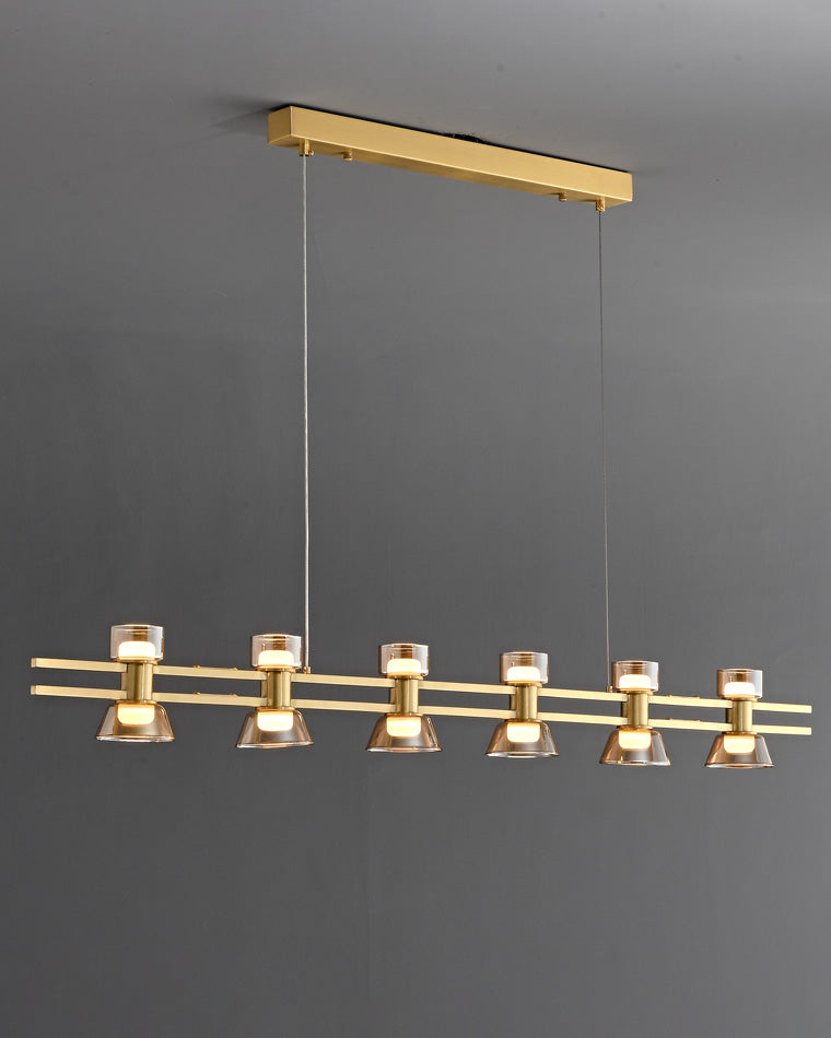 WOMO Brass Linear Chandelier-WM2225