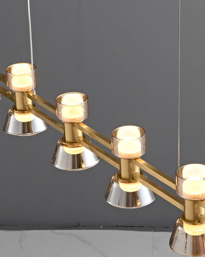 WOMO Brass Linear Chandelier-WM2225