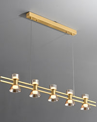 WOMO Brass Linear Chandelier-WM2225