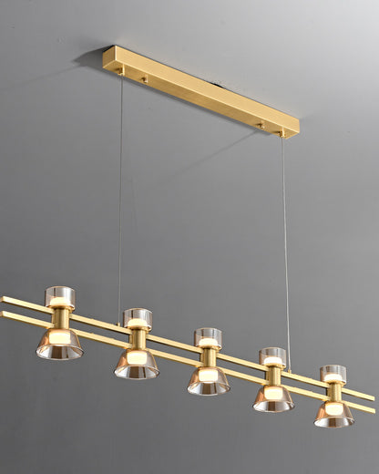 WOMO Brass Linear Chandelier-WM2225