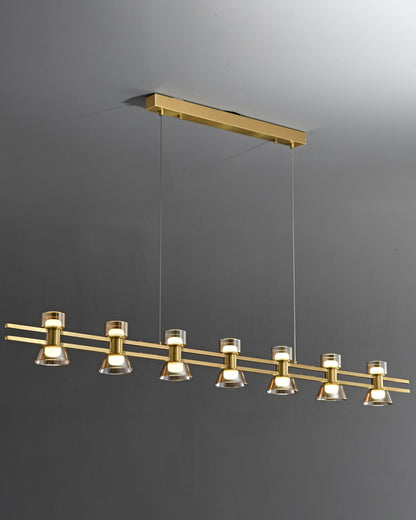 WOMO Brass Linear Chandelier-WM2225