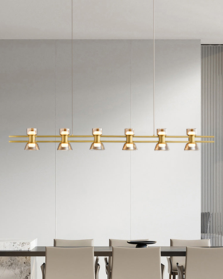 WOMO Brass Linear Chandelier-WM2225