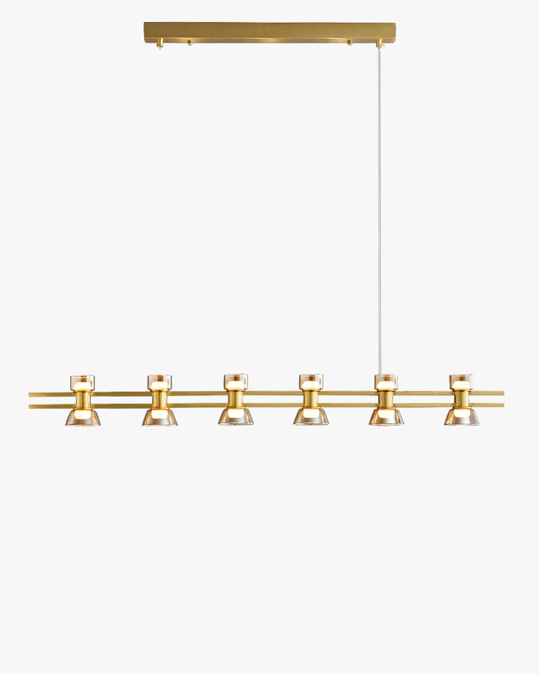 WOMO Brass Linear Chandelier-WM2225