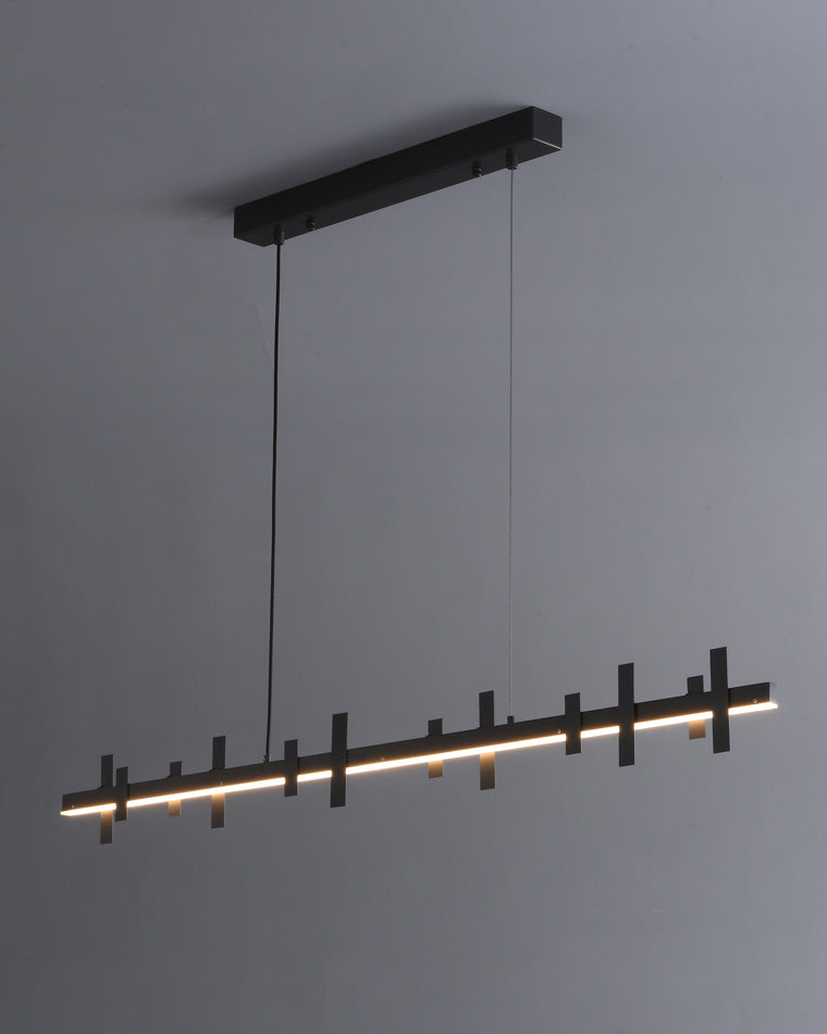 WOMO Black Brass Linear Chandelier-WM2231