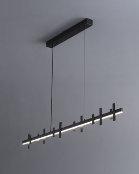 WOMO Black Brass Linear Chandelier-WM2231