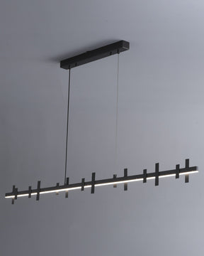 WOMO Black Brass Linear Chandelier-WM2231