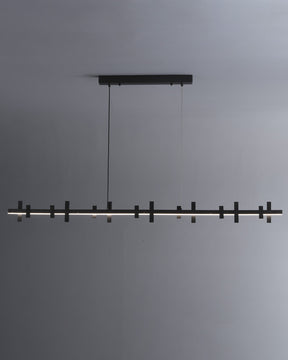 WOMO Black Brass Linear Chandelier-WM2231