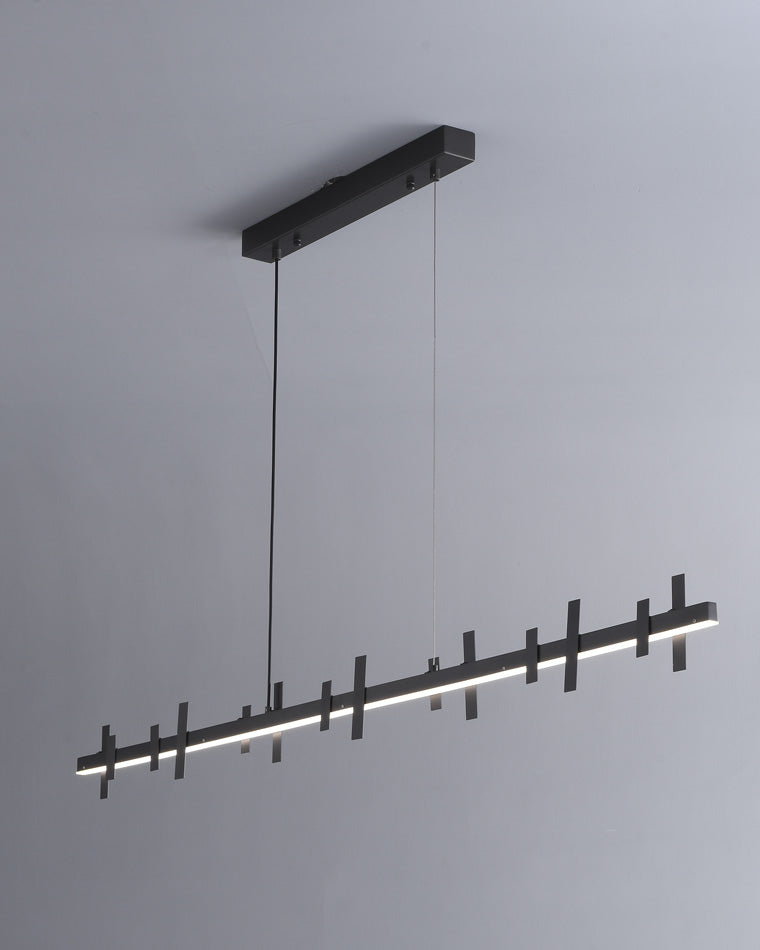 WOMO Black Brass Linear Chandelier-WM2231