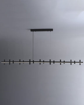 WOMO Black Brass Linear Chandelier-WM2231