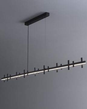 WOMO Black Brass Linear Chandelier-WM2231