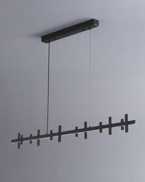 WOMO Black Brass Linear Chandelier-WM2231