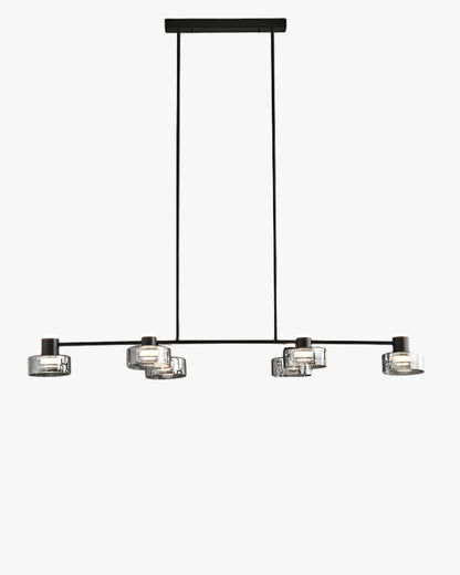 WOMO Black Brass Linear Chandelier-WM2232