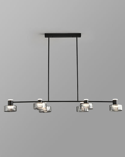 WOMO Black Brass Linear Chandelier-WM2232