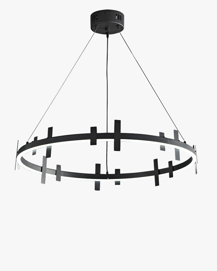 WOMO Black Brass Circular Chandelier-WM2237