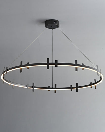 WOMO Black Brass Circular Chandelier-WM2237