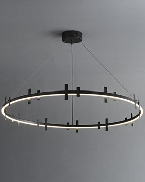 WOMO Black Brass Circular Chandelier-WM2237