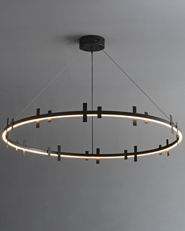 WOMO Black Brass Circular Chandelier-WM2237