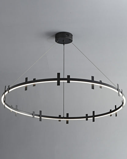 WOMO Black Brass Circular Chandelier-WM2237