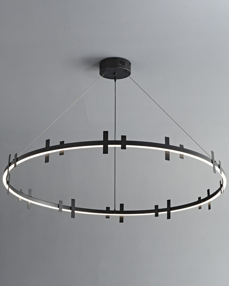 WOMO Black Brass Circular Chandelier-WM2237