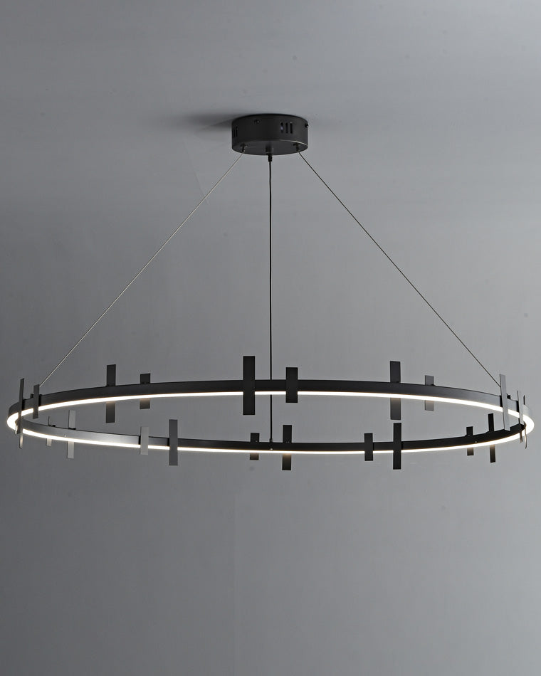 WOMO Black Brass Circular Chandelier-WM2237