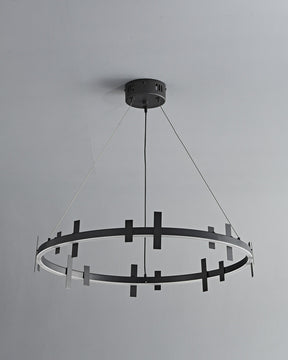 WOMO Black Brass Circular Chandelier-WM2237