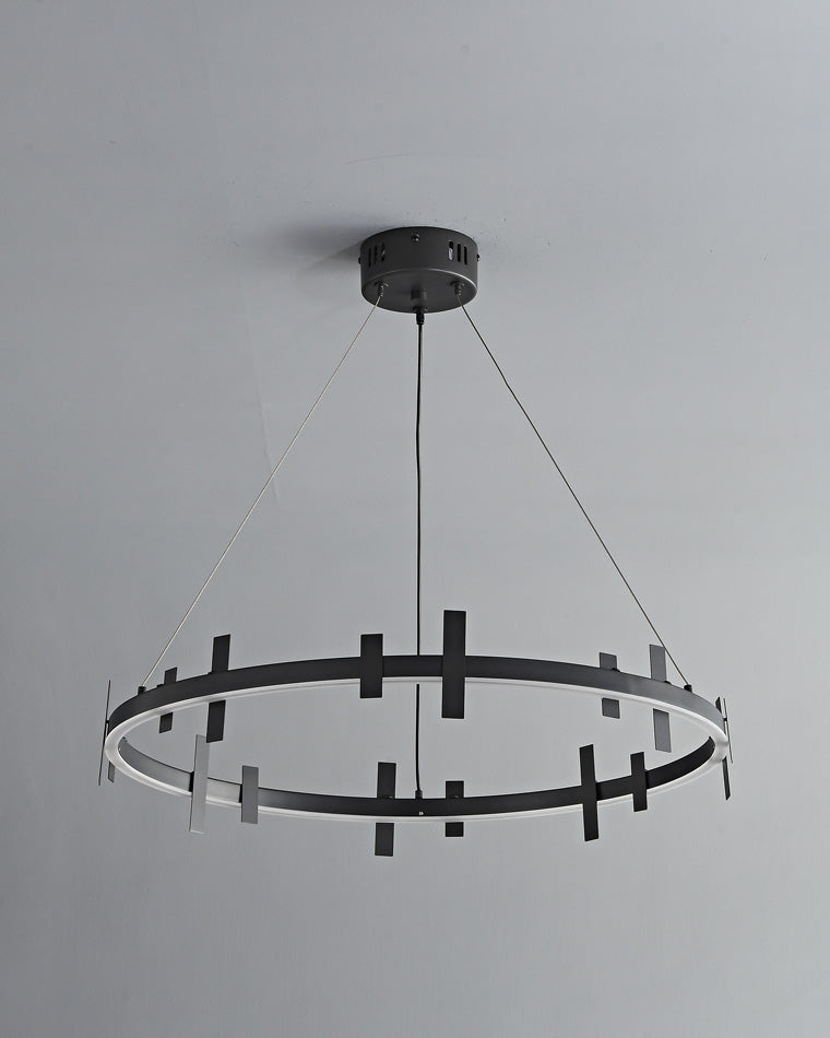 WOMO Black Brass Circular Chandelier-WM2237