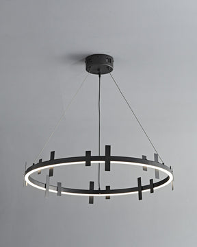 WOMO Black Brass Circular Chandelier-WM2237