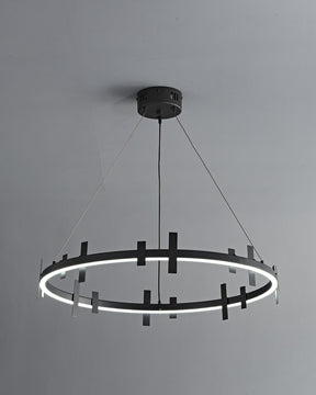 WOMO Black Brass Circular Chandelier-WM2237