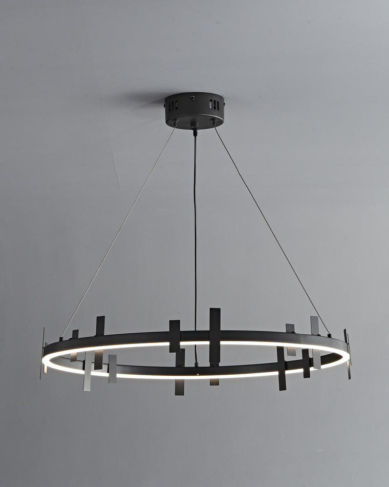 WOMO Black Brass Circular Chandelier-WM2237