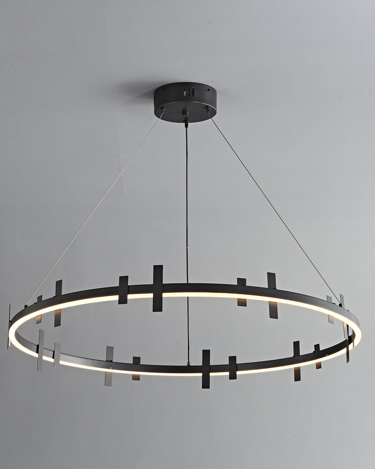 WOMO Black Brass Circular Chandelier-WM2237