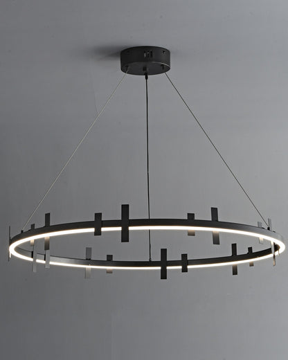 WOMO Black Brass Circular Chandelier-WM2237