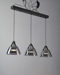 WOMO 3 Light Smoked Glass Pendant Light-WM2238