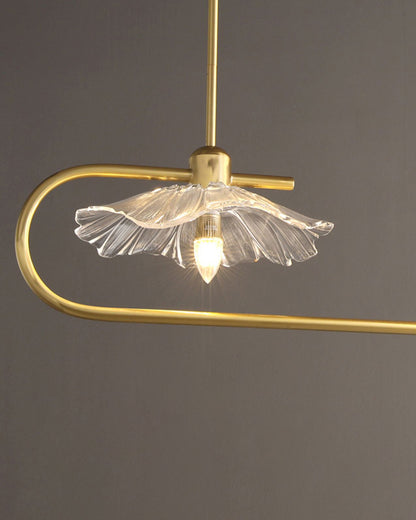 WOMO Linear Glass Bubble Brass Chandelier-WM2252