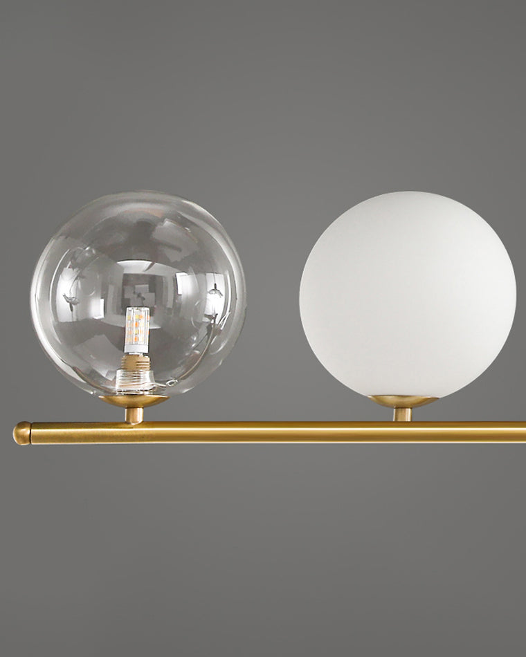 WOMO Linear Glass Bubble Brass Chandelier-WM2252