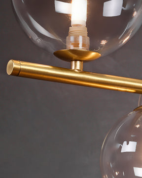 WOMO Linear Glass Bubble Brass Chandelier-WM2252