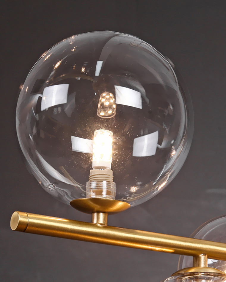 WOMO Linear Glass Bubble Brass Chandelier-WM2252