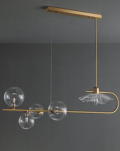 WOMO Linear Glass Bubble Brass Chandelier-WM2252