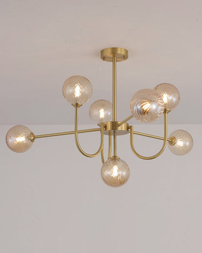 WOMO Glass Globe Brass Arm Chandelier-WM2255