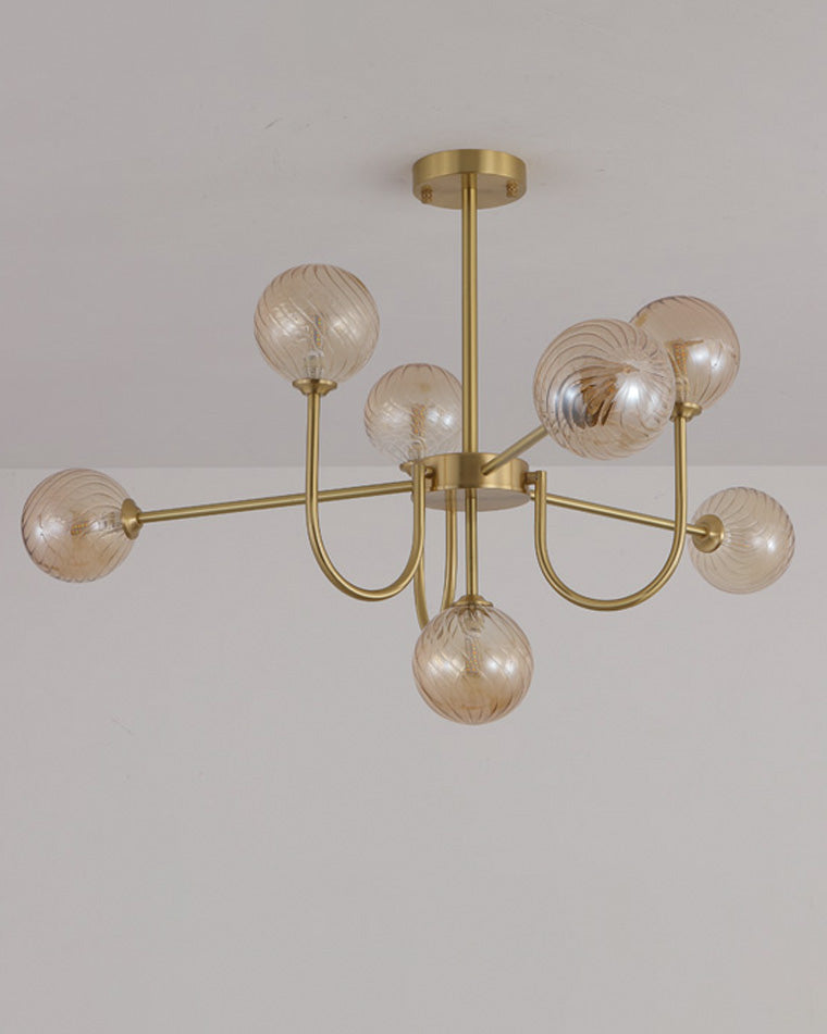 WOMO Glass Globe Brass Arm Chandelier-WM2255