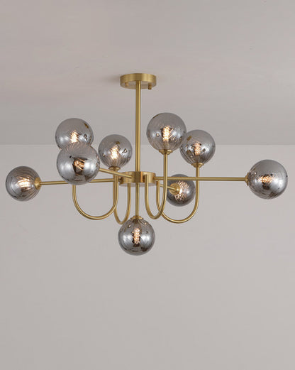 WOMO Glass Globe Brass Arm Chandelier-WM2255