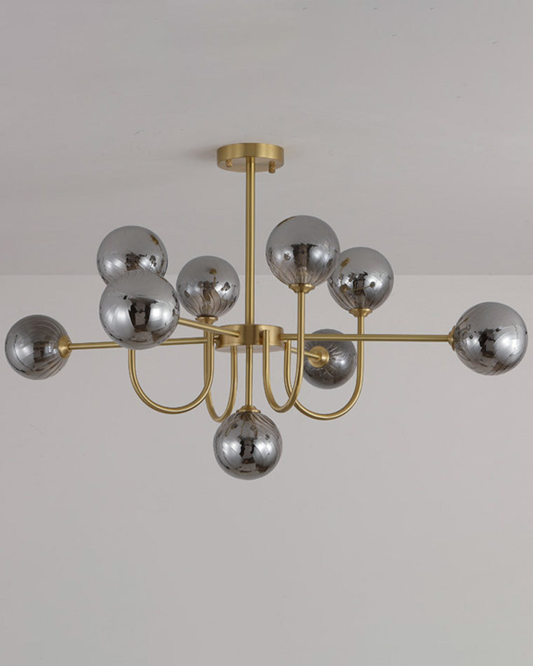 WOMO Glass Globe Brass Arm Chandelier-WM2255