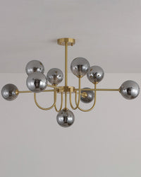 WOMO Glass Globe Brass Arm Chandelier-WM2255
