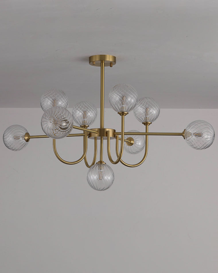 WOMO Glass Globe Brass Arm Chandelier-WM2255