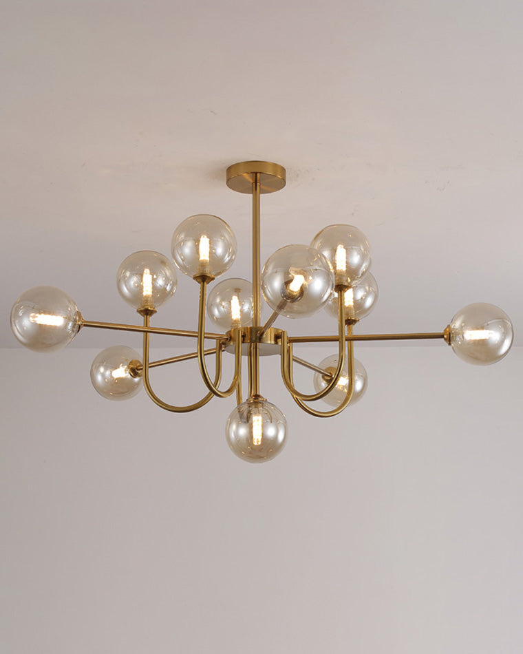 WOMO Glass Globe Brass Arm Chandelier-WM2255