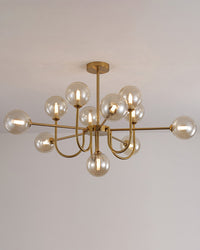 WOMO Glass Globe Brass Arm Chandelier-WM2255