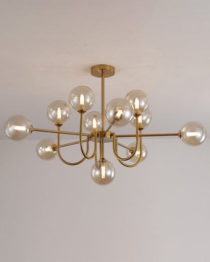 WOMO Glass Globe Brass Arm Chandelier-WM2255