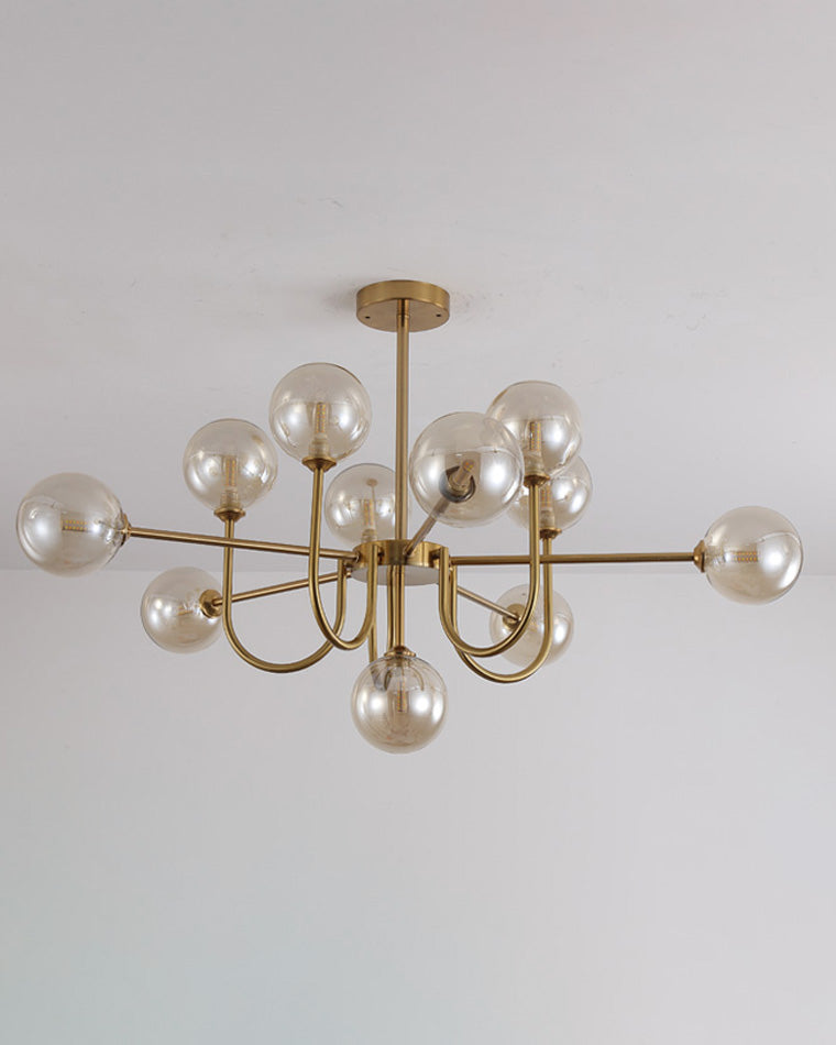 WOMO Glass Globe Brass Arm Chandelier-WM2255