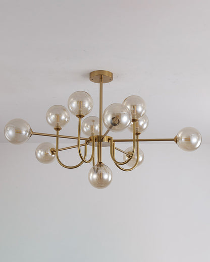 WOMO Glass Globe Brass Arm Chandelier-WM2255