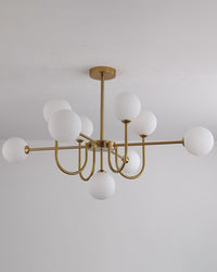 WOMO Glass Globe Brass Arm Chandelier-WM2255