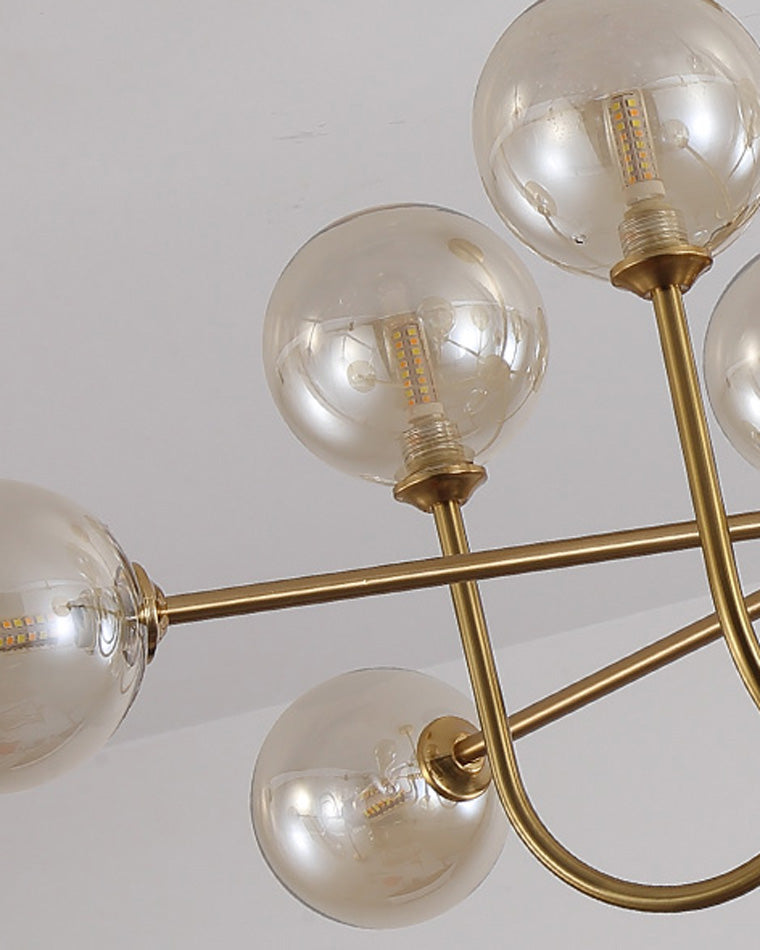 WOMO Glass Globe Brass Arm Chandelier-WM2255